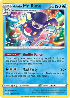 SWSH Black Star Promos Galarian Mr. Rime Pokémon card